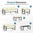 thumbnail image 4 of Heynemo Aluminum Patio Furniture, 7 Piece Metal Outdoor Furniture Set with Coffee Table & Ottomans, Modern Patio Sofa Sets Outdoor Conversation Set for Pool Garden Porch Backyard, Beige, 4 of 9