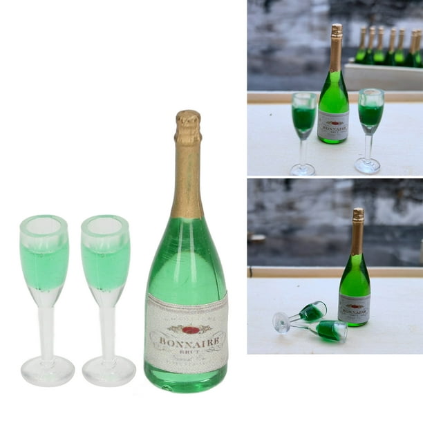 Bouteilles De Vin Miniatures, Ensemble De Champagne De Maison De Poupée  Matériau En PVC Miniature Soulageant Le Stress Pour La Maison De Poupée 
