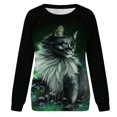 thumbnail image 4 of Moda mujer primavera Animal impreso manga larga cuello redondo Casual Tee Tops blusa Pompotops FGAJ619, 4 of 5