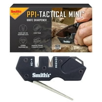 Smith’s Pocket Pal Mini Tactical Knife Sharpener - Black - 2 Stage Sharpener & Diamond Sharpening Rod - Outdoor Hunting Knife & Hook Sharpener - Compact, Durable, & Lightweight