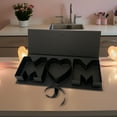thumbnail image 2 of Caja de flores vacía con forma de letra para mamá, caja de regalo rellenable, flor de moda para el Día de la Madre Negro, 2 of 9