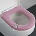 thumbnail image 3 of Clearance! Tunhigl Household Universal Toilet Seat Thickened With Handle Winter Toilet Ring Washable Sets Wear Knitted Toilet Seat, 3 of 5