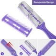 thumbnail image 5 of Tssuoun 3Pcs Hair Razor Combs Double Side Hair Cutting Comb with 10Stainless Steel Blade, 5 of 8