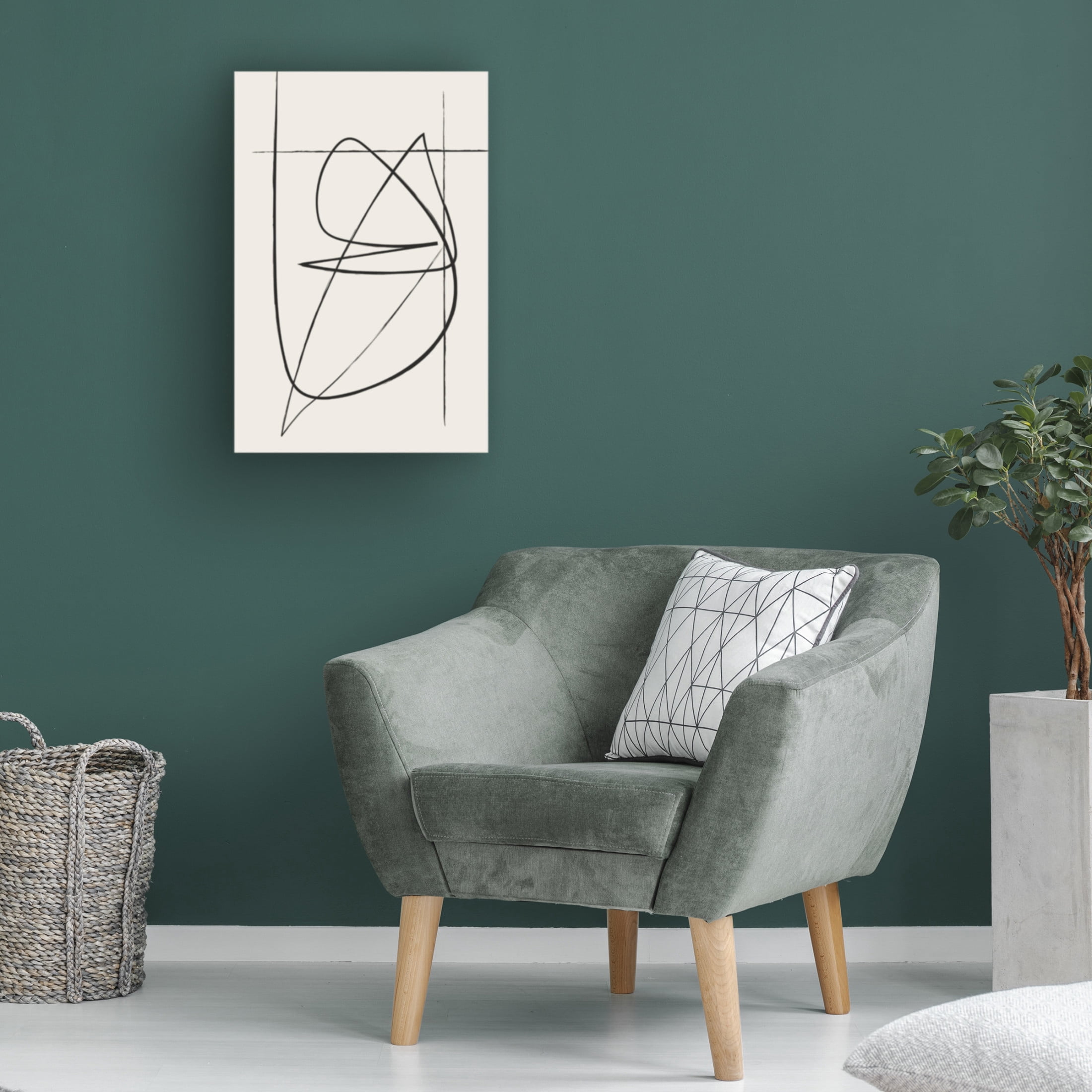 Trademark Fine Art Oju Design  Beige Lines Canvas Wall Art