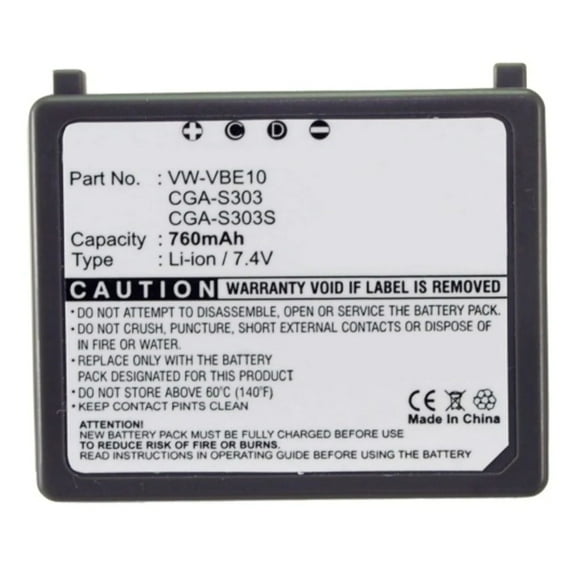 Batteries N Accessories BNA-WB-L9069 Digital Camera Battery - Li-ion, 7.4V, 760mAh, Ultra High Capacity - Replacement for Panasonic CGA-S303 Battery