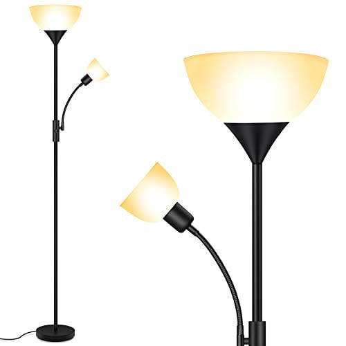 Standing Lamp 9W+4W Energy Saving LED Bulbs Floor Lamp Torch Lamp with Lamp, 