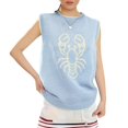 thumbnail image 4 of Fgnfyis Gilet Sans Manches pour Femmes, Col Rond, Basique, Tricoté, pour Usage Quotidien, avec Jeans, Toutes Saisons, BU2 L, 4 of 7