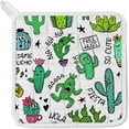 thumbnail image 3 of Dreamtimes Oven Mitts and Pot Holders with Chef Apron 3Pcs Set Funny Cactus Non Slip Heat Resistant Gloves for Baking Cooking BBQ, 3 of 7