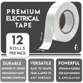 thumbnail image 7 of Koltose by Mash - White Electrical Tape, 12 Pack, Industrial Grade Waterproof Wire Insulation Tape, .75” inches by 66” feet, 7 of 7