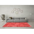 thumbnail image 3 of Ahgly Company Machine Washable Indoor Square Patchwork Red Transitional Area Rugs, 3' Square, 3 of 4