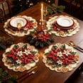 thumbnail image 5 of 4 Pack Christmas Themed Round Placemats,Washable Heat Resistant Table Mats, Holiday Dinner Party Table Decor, 5 of 6