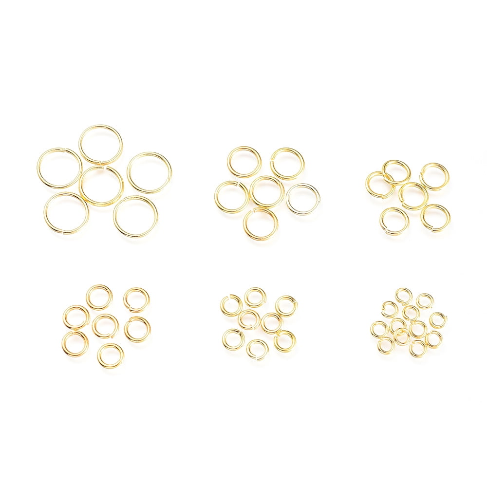 500 g Brass Open Jump Rings Round Golden 4~10x0.8~1mm Inner Diameter: 2.4~8mmDIY