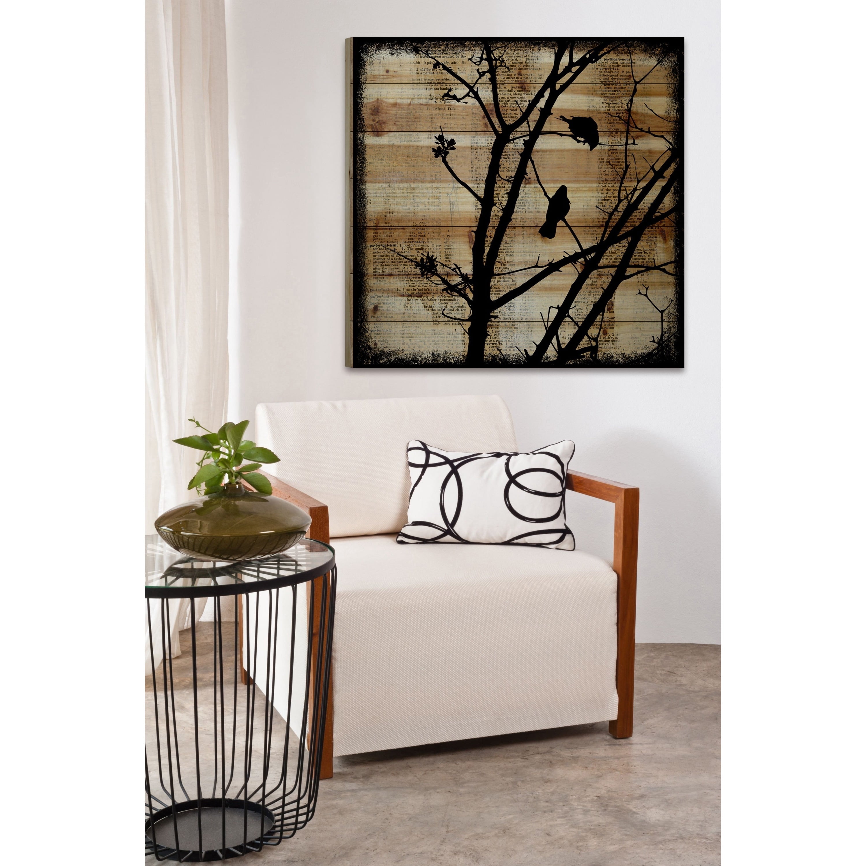 Marmont Hill "Upstairs Neighbor" by Vicki Butler Painting Print on Natural Pine Wood