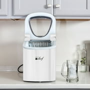 Deco Chef White Compact Electric Top Load Ice Maker with The Smoothies Bible Recipe Book