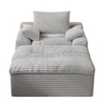 thumbnail image 4 of Leumius Oversized Chaise Lounge Chair Indoor,Corduroy Upholstered Sofa Bed with Deep Seat,Cozy Lounge Chair Sleeper Sofa for Living Room,Bedroom,No Assembly Required,Light Gray, 4 of 5
