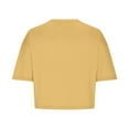 Fznquz Short Sleeve Women's Plus Size Tops Crop Casual Yellow Shirts