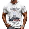 thumbnail image 5 of Xneal 911 25th Anniversary T-Shirt Short Sleeve Casual Print Never Forget 911 Multicolor Shirts for Men Size 2XL, 5 of 5