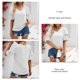 thumbnail image 5 of Blusa de manga corta abullonada, blusa de mujer con mangas abullonadas en capas, blusa de manga corta con cuello en V y mangas abullonadas, confiabilidad excepcional, 5 of 6