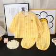 thumbnail image 4 of Conjunto de ropa de dormir de algodón de nube para niños, ropa de hogar con estampado de dibujos animados para niños y niñas, traje de dos piezas, cárdigan para primavera, otoño y verano, 4 of 5