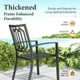 thumbnail image 5 of MF Studio 8-Piece Outdoor Dining Set with 13 ft Double-Sided Umbrella, Metal Table & Stack-able Chairs for 6-Person, Black & Orange Red, 5 of 19