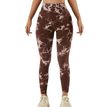 Duulaya High-Waist Seamless Yoga Leggings, Nylon Polyurethane Blend, Elastic Fitness Pants Mocha M
