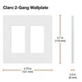 thumbnail image 3 of Lutron Claro 2 Gang Decorator/Rocker Wallplate, Gloss, Almond (1-Pack) | CW-2-AL, 3 of 3