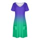 thumbnail image 4 of Vestido Corto de Verano Moda Gradiente Corto de Manga en V Cuello Vestido Casual, Poliéster Ligero de Verano, Lavado de Manos, 4 of 8