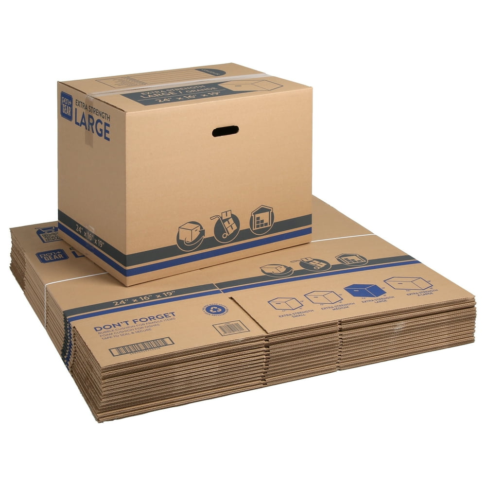Pen+Gear Large Extra Strength Recycled Moving Boxes, 24L x 16W x 19H