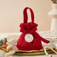 thumbnail image 3 of Canvas Floral Drawstring Bag Satin Bow Stripe Bowknot Handbag Large Capacity Korean Style Ribbon Bow Wrist Bag Wedding, 3 of 4