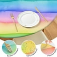 thumbnail image 4 of Colorful Watercolor Stripe Pattern Round Fitted Tablecloth with Elastic Edge,Dining Table Cover Waterproof,Outdoor Round Tablecloth for Camping,Dining,Indoor and Outdoor, 4 of 7