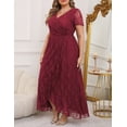 thumbnail image 6 of a.Jesdani Women's Plus Size Formal Dresses Lace V Neck Ruffles Sleeves Wedding Guest Dresses L-4X, 6 of 7