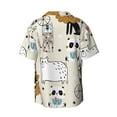 thumbnail image 4 of Goofa Hand Drawn Animals Printed Men's Casual Short-sleeved Shirt,Lightweight Breathable Button-down,Summer Casual men's top,Versatile Fashion shirt-Small, 4 of 7