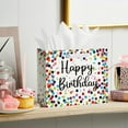 thumbnail image 2 of Horaldaily 13" Large Birthday Gift Paper Bags with Tissue and Card, Happy Dots Streamers Bag for Men Women Kids Birthday,1Pcs, 2 of 4