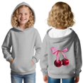 thumbnail image 2 of Spazoro Girls Hooded Sweatshirts, Soft & Comfy Printed Fashion Long Sleeve Fall Winter Tops for Girls Gray Size 9 T, 2 of 5