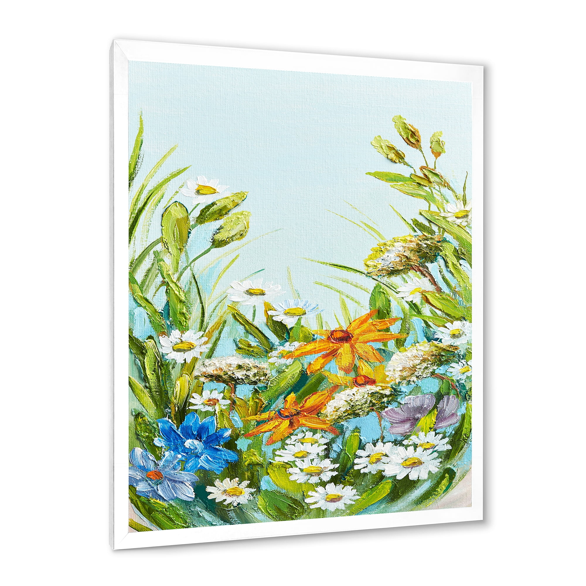 Designart 'Still Life Of Colorful Wildflowers With Leaves II' Traditional Framed Art Print