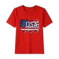 thumbnail image 2 of MKOSPLRT USA Flag Tee Shirt for Toddler Girls Boys Short Sleeve Crew Neck Red White and Blue Tshirts Independence Day Graphic Tees Kids Clothes, 2 of 5