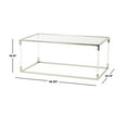 thumbnail image 4 of DecMode 46" x 19" Silver Metal Open Framed Coffee Table with Clear Glass Top and Acrylic Legs, 1-Piece, 4 of 14