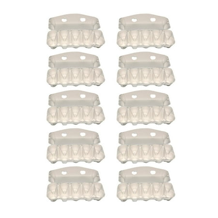 

Jiandong Household Egg Racks 10pcs Biodegradable Egg Boxes for Kitchen Storage (White)(10.24X4.13X2.6Inch)