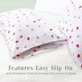 thumbnail image 3 of Elegant Comfort Ultra Soft Set of 2 Hearts Pint Pillowcases - 1500 Series Hotel Quality Microfiber, Soft and Smooth Envelope Closure 2-Piece Pillow Covers - Standard/Queen, Valentina, 3 of 6