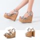thumbnail image 1 of Nueva moda de verano para mujer con hebilla con estampado de serpiente Sandalias de tacón alto para mujer Wmkox8yii  hfjk165, 1 of 9