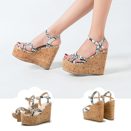 

VKEKIEO Round Toe Heels High Heel Thick Black