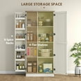 thumbnail image 4 of HOMCOM 70" Tall Kitchen Pantry Storage Cabinet with Door Shelves, Cream, 4 of 10