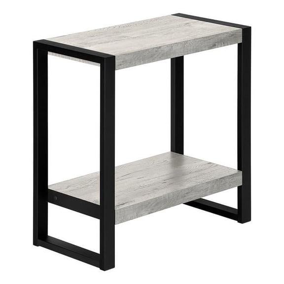 HomeRoots 489731 24 in. End Table with Shelf, Black & Grey