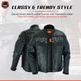 thumbnail image 3 of Daniel Smart S to 6XL Men Motorcycle Leather Jacket Reflective Skull Design Leather Jacket for Man, 3 of 5
