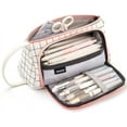 thumbnail image 6 of CICIMELON Large Capacity Pen Pencil Case Simple Pencil Pouch Stationery Bag Holder White, Plaid, 6 of 8