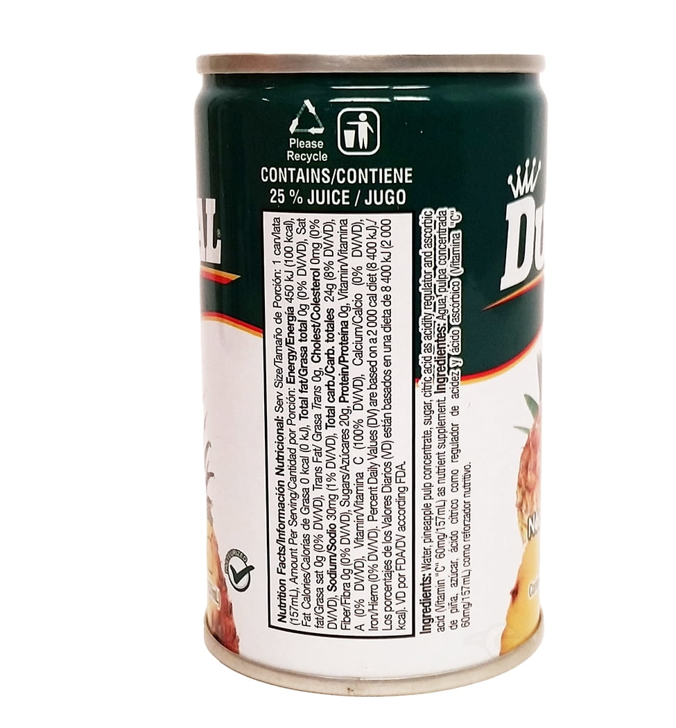 Ducal Pineapple Juice 5.3 oz fl - Jugo de Pina (Pack of 24)