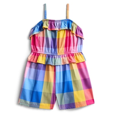 Wonder Nation Toddler Girls Printed Fashion Romper, Sizes 12M-5T