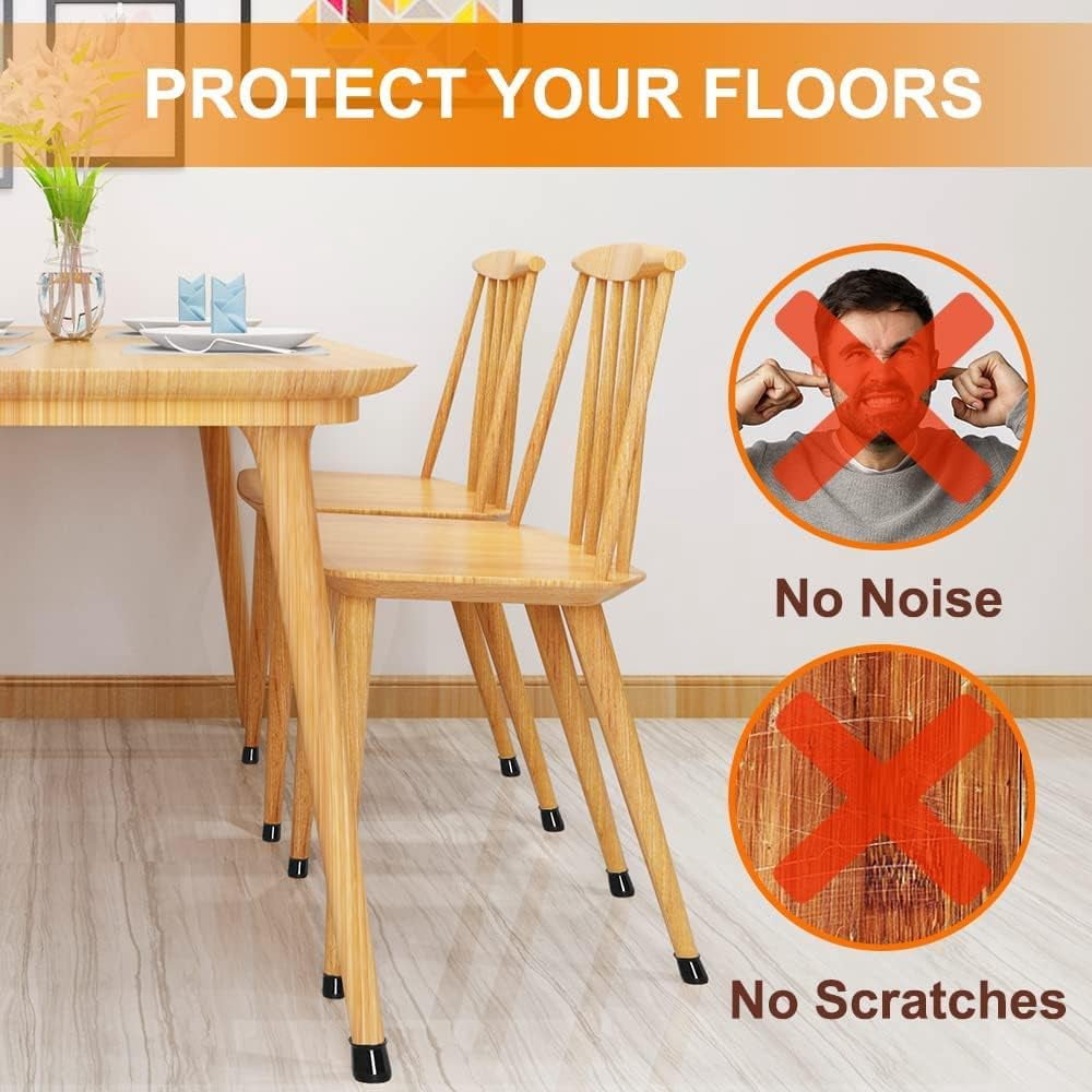 Chair Leg Floor Protectors for Hardwood Floors Silicone Covers to Protect Wood Tile Floors Felt Pads Furniture Leg Caps Non Slip Reduce Noise