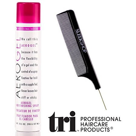 Tri Haircare Aerogel Hair Finishing Spray, aerosol hairspray (with Sleek Steel Pin Tail Comb) (10.5 oz retail size)