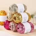 thumbnail image 2 of 200g Shiny Metallic Cloth Yarn, Hand-Knitted DIY Materials, Crochet Roving Yarn, Suitable for Making Crochet Backpacks, Cushions, Shoes, Storage Baskets, Handicrafts, Yarn Balls for Hairbands and Othe, 2 of 10